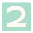 White number 2 on a rounded square teal background.