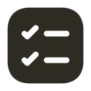 Icon of two checkmarks with lines representing a task list or checklist.